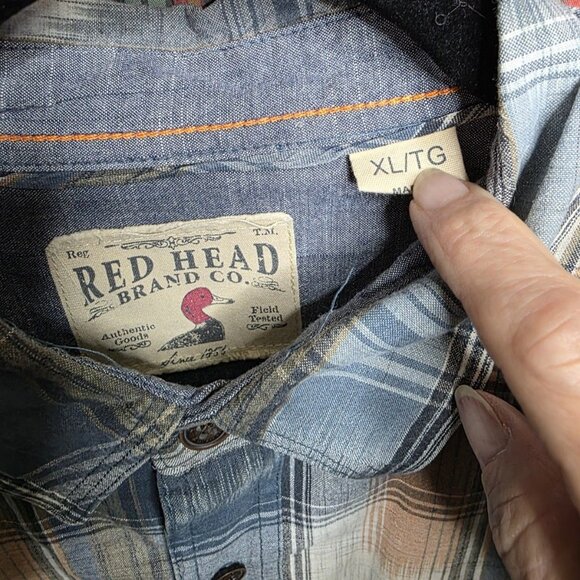 3 Red Head Brand Co Mens Sz XL Button Front Shirt Multi Plaid Cotton - Picture 8 of 10